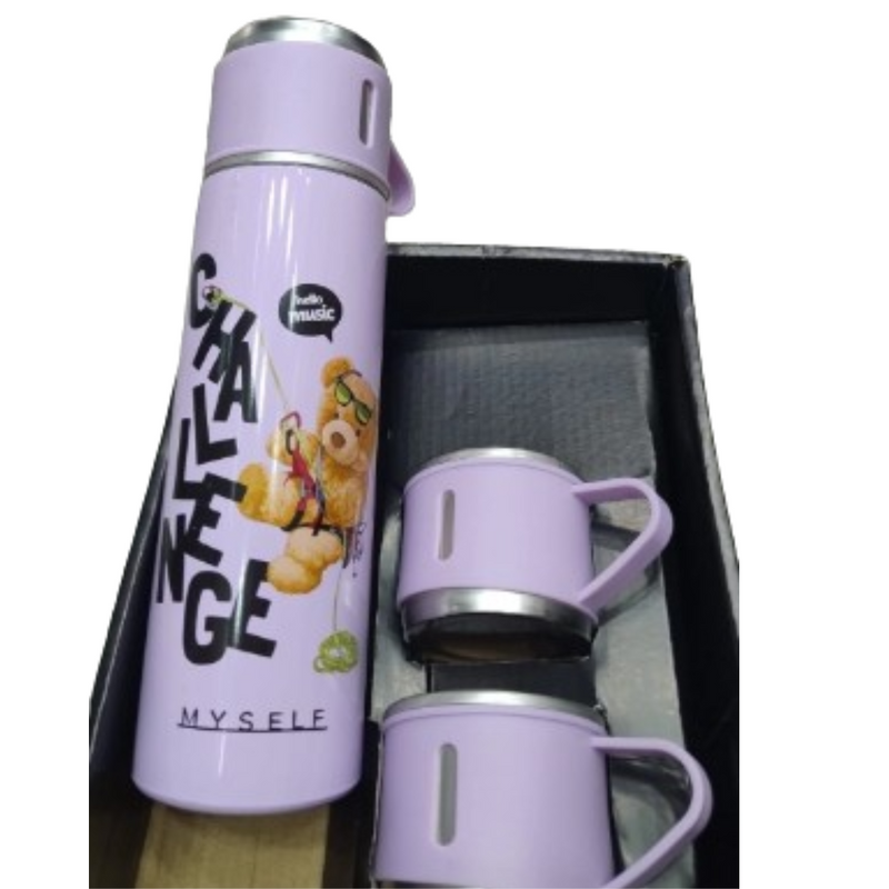 KIT GARRAFA TÉRMICA Urso com Xícaras