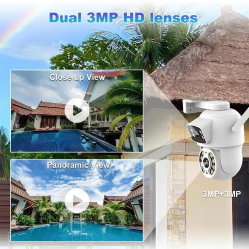 CÂMERA EXTERNA IP Prova D'água Infravermelho Externa Wifi Hd
