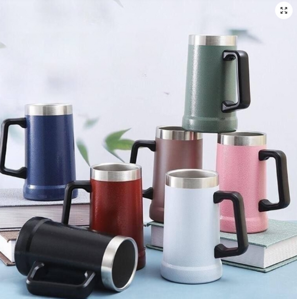 CANECA TÉRMICA Camada Dupla Em Inox Com Alça 710ML