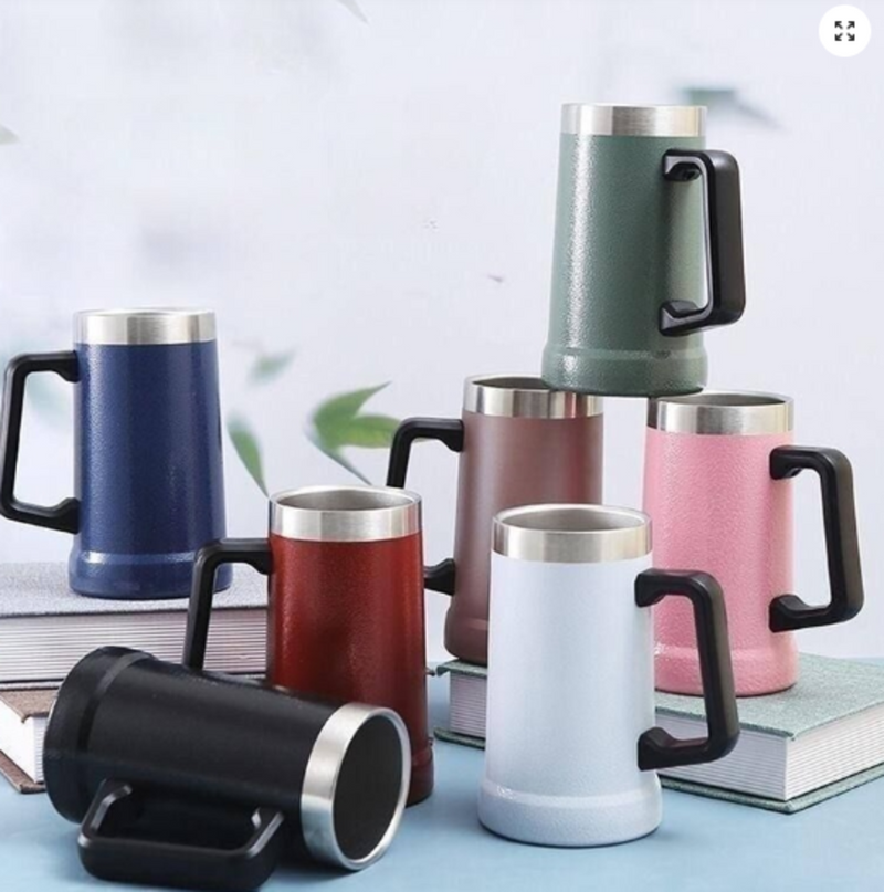 CANECA TÉRMICA Camada Dupla Em Inox Com Alça 710ML