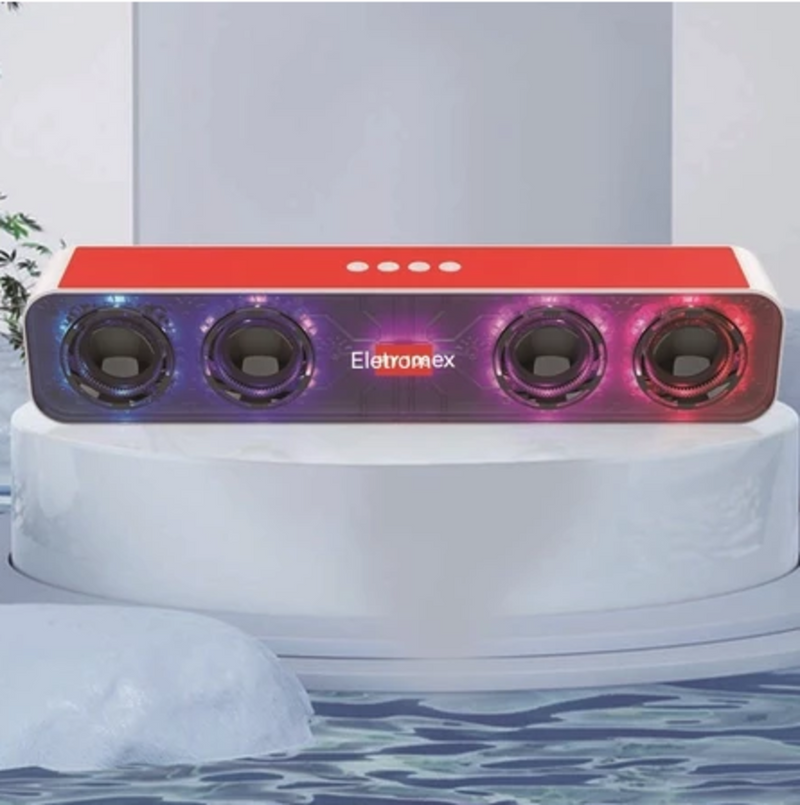 CAIXA DE SOM GAMER SUBWOOFER Bluetooth Pc Led Rgb Eletromex