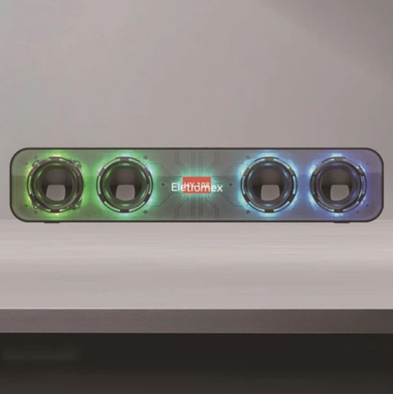 CAIXA DE SOM GAMER SUBWOOFER Bluetooth Pc Led Rgb Eletromex