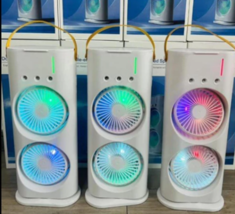 MINI Refrigerador De Ar Ventilador Umidificador Dupla Camada Ventilador Climatizador Ar C/ Reservatório