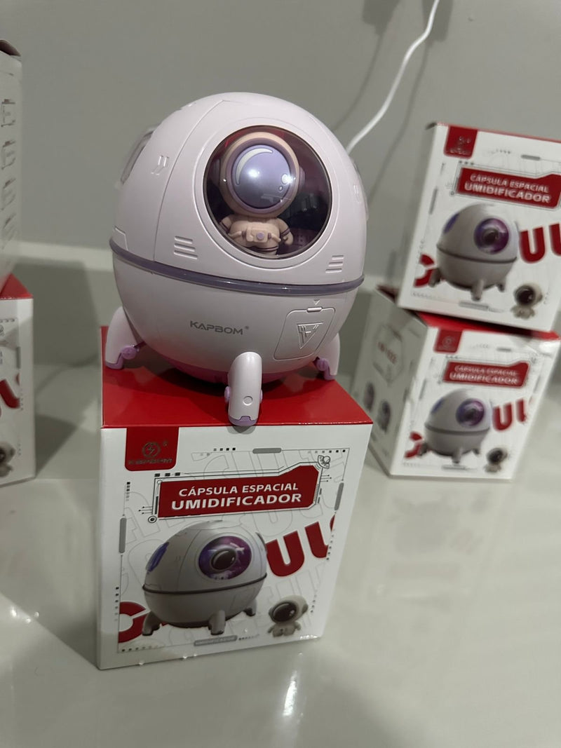 CÁPSULA ESPACIAL UMIDIFICADOR LED Colorido Luminoso Cabo USB Ultrasônico, portatil, Aromaterapia De Névoa Difusor De Água