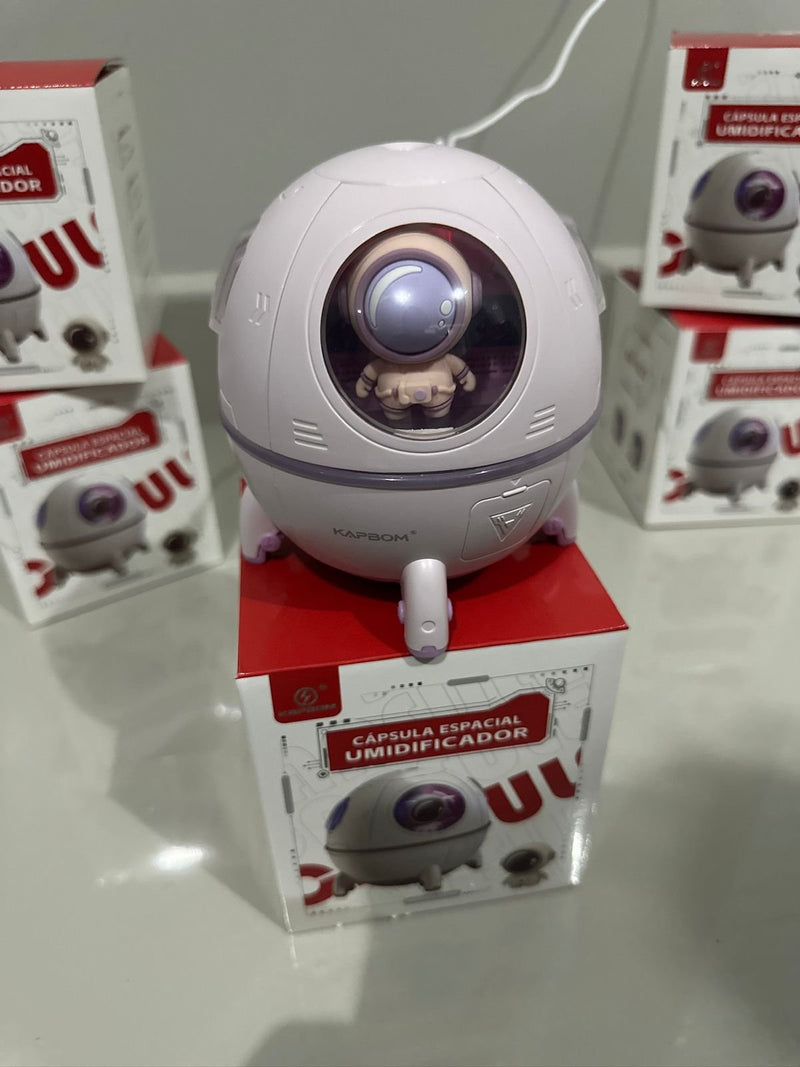 CÁPSULA ESPACIAL UMIDIFICADOR LED Colorido Luminoso Cabo USB Ultrasônico, portatil, Aromaterapia De Névoa Difusor De Água