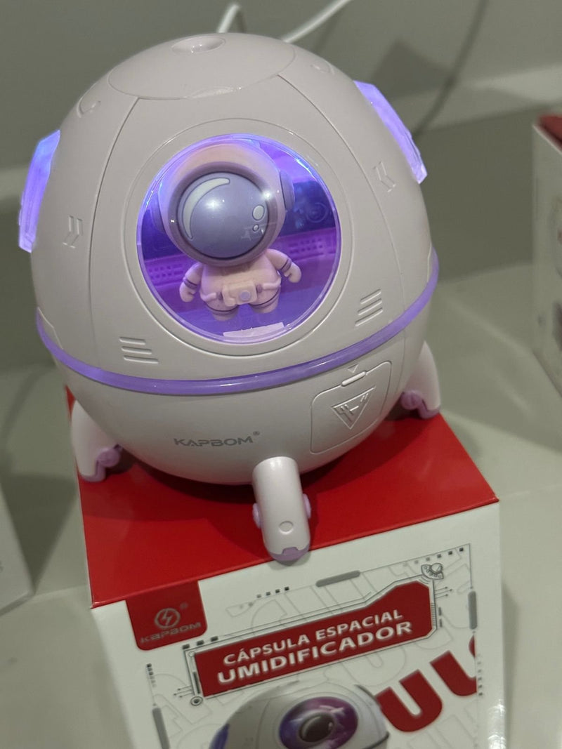CÁPSULA ESPACIAL UMIDIFICADOR LED Colorido Luminoso Cabo USB Ultrasônico, portatil, Aromaterapia De Névoa Difusor De Água